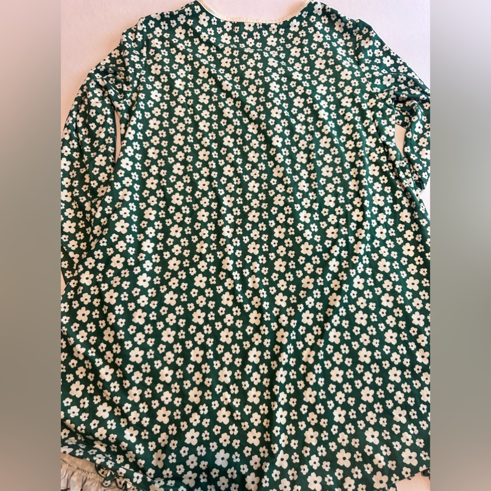 SweetHoney Green Floral Nightgown with Cream Trim - Picture 10 of 10